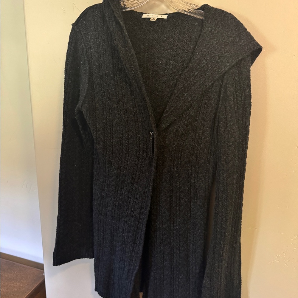CAbi Charcoal Cable Knit Women's Cardigan